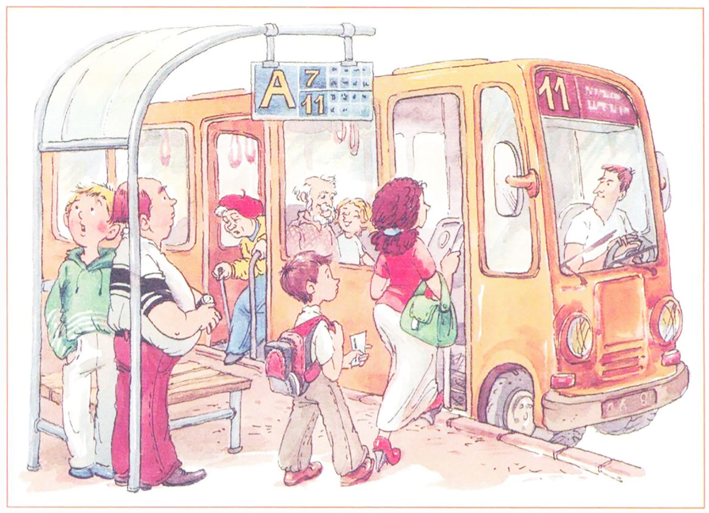 Нарисовать безопасность в транспорте. Дети пассажиры автобуса. Сюжетная картина в автобусе. Общественный транспорт иллюстрация. Пассажиры в автобусе иллюстрация.